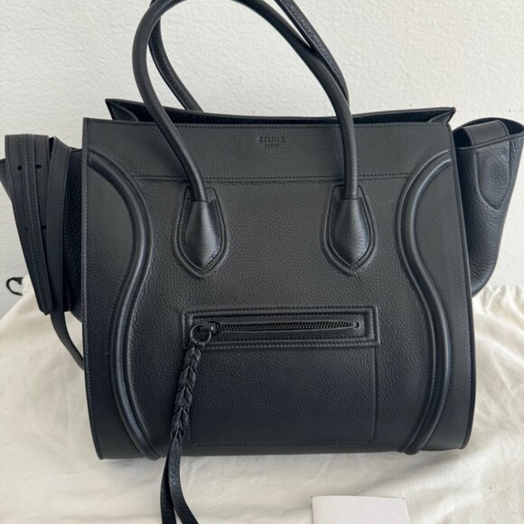 Celine Black Baby Grained Calfskin Medium Phantom Luggage Tote Bag - Pristine Co - Picture 12 of 16
